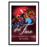 Just Fine Melbourne Cup Runner It's Showtime Framed Poster