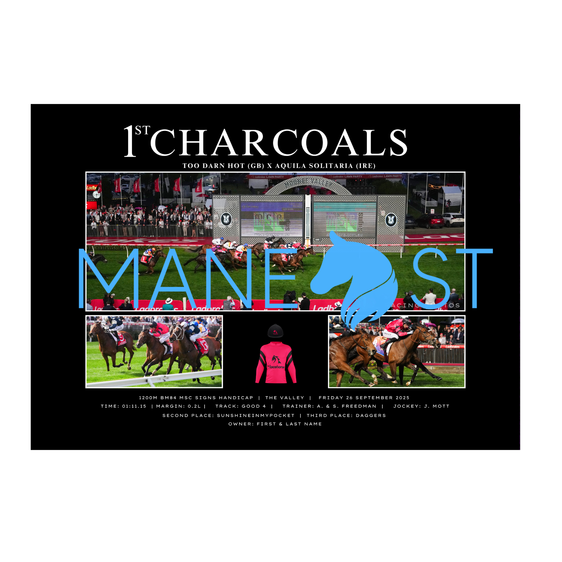 Charcoals The Valley 2025 - Personalised
