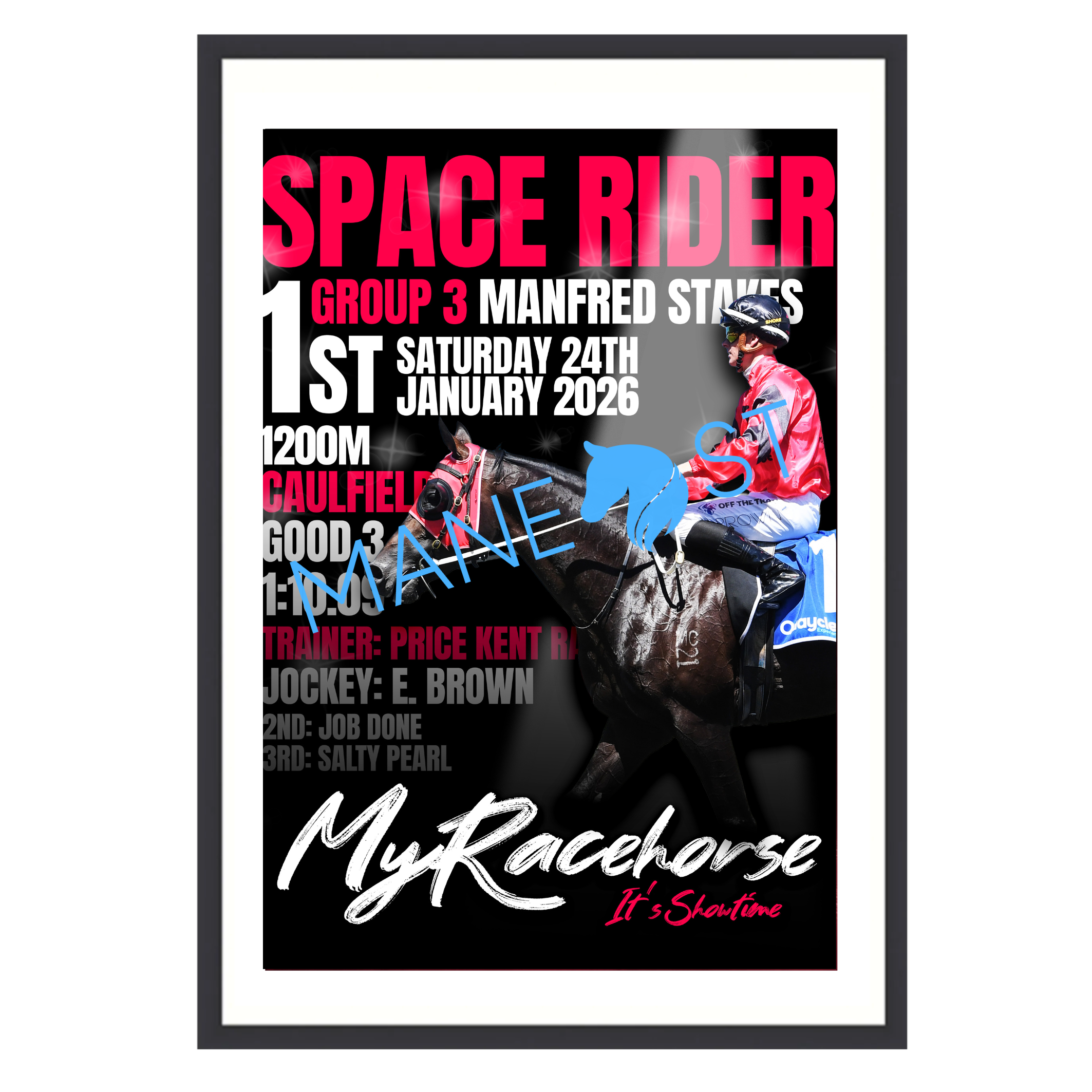 Space Rider G3 Manfred Stakes It's Showtime Poster