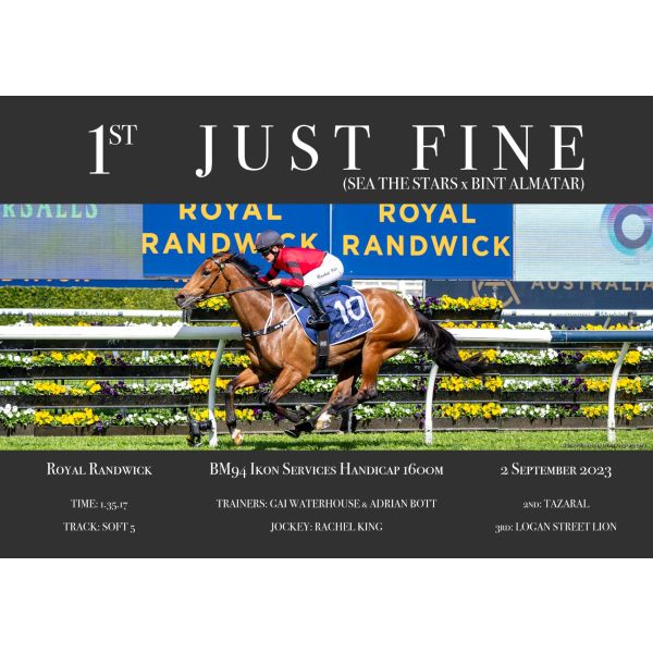 Just Fine Royal Randwick BM94 Race Win Photo